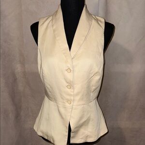 Christian Lacroix Women’s Buttermilk Yellow-Cream Vest Blouse Size Small NWOT